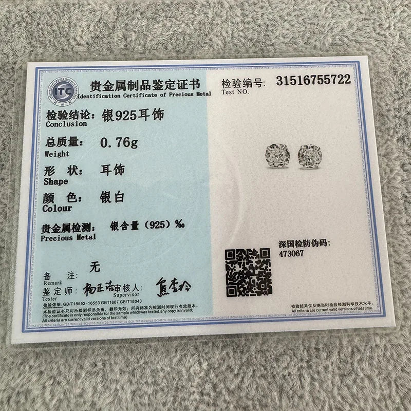 Sterling Silver Stud Earrings – 925 Silver Tiny Crystal CZ Jewelry Gift for Girls - ZOOMNSTORE