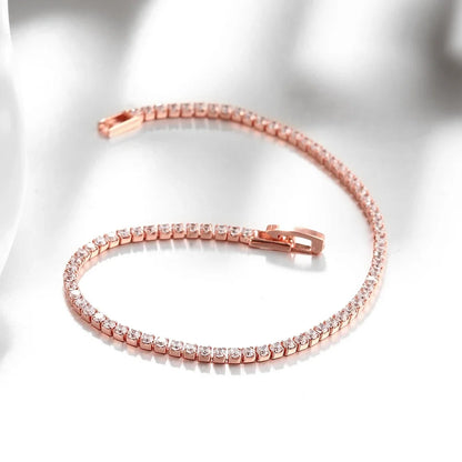 Sterling Silver Tennis Bracelet - 16cm to 19cm with Zirconia Anniversary Gift - ZOOMNSTORE