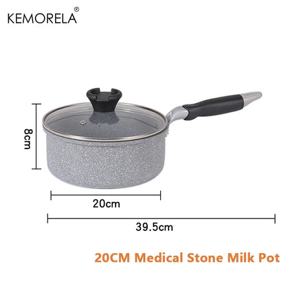 Durable Non-Stick Stone Frying Pan Set - Induction  Gas Compatible Skillets 20242628cm - ZOOMNSTORE