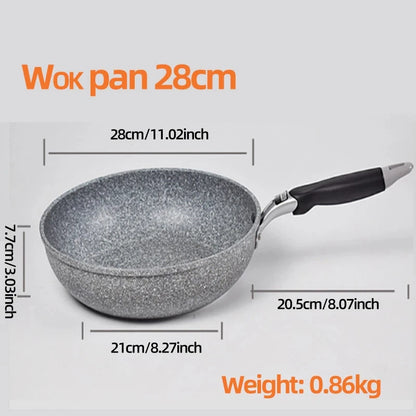 Durable Non-Stick Stone Frying Pan Set - Induction  Gas Compatible Skillets 20242628cm - ZOOMNSTORE