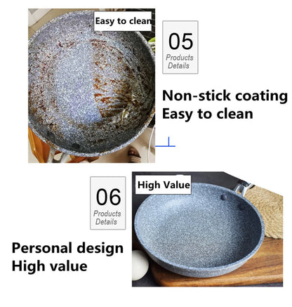 Durable Non-Stick Ceramic Wok Pan - Induction  Gas Stove Skillet for Cooking - ZOOMNSTORE