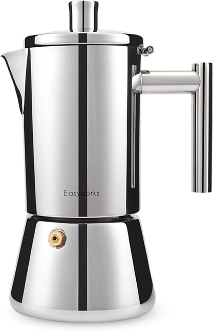 Stovetop Espresso Maker - Stainless Steel 4-Cup Moka Pot for Induction - ZOOMNSTORE