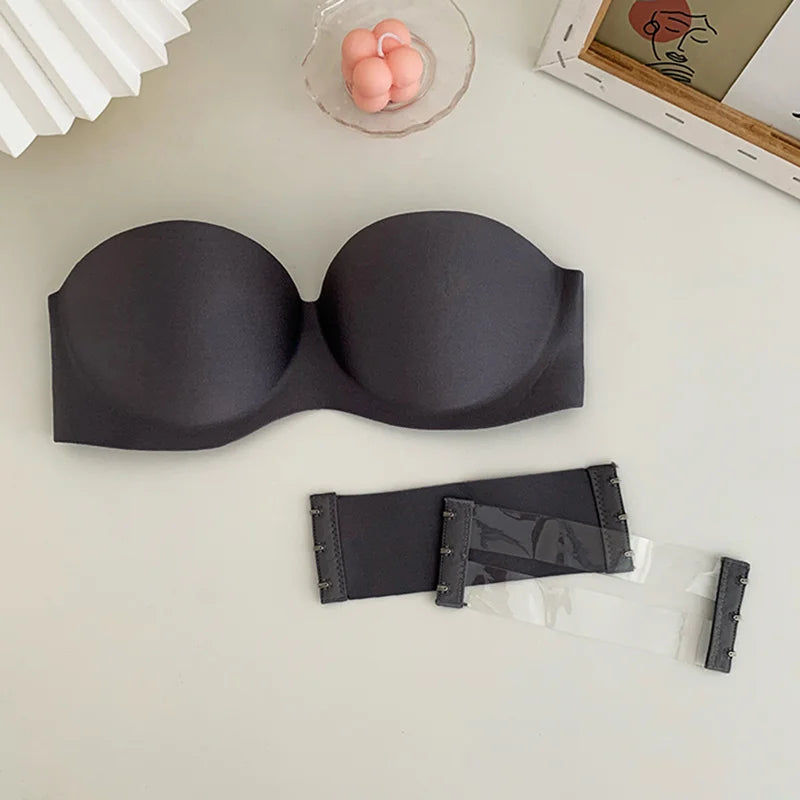 FINETOO Sexy Strapless Bras Women Wireless Bralette Soft Female Underwear Ladies Seamless Bras Invisible Bra With 2pcs Straps - ZOOMNSTORE