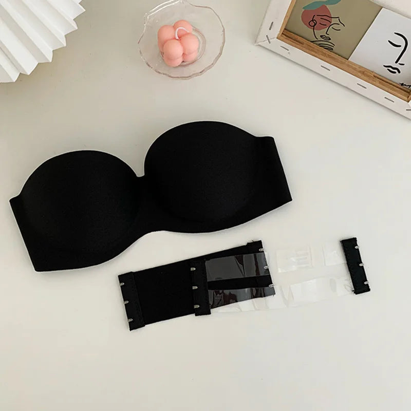 FINETOO Sexy Strapless Bras Women Wireless Bralette Soft Female Underwear Ladies Seamless Bras Invisible Bra With 2pcs Straps - ZOOMNSTORE