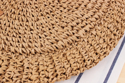 Vintage Woven Straw Beach Bag - Handmade Raffia Rattan Shoulder Bag - ZOOMNSTORE