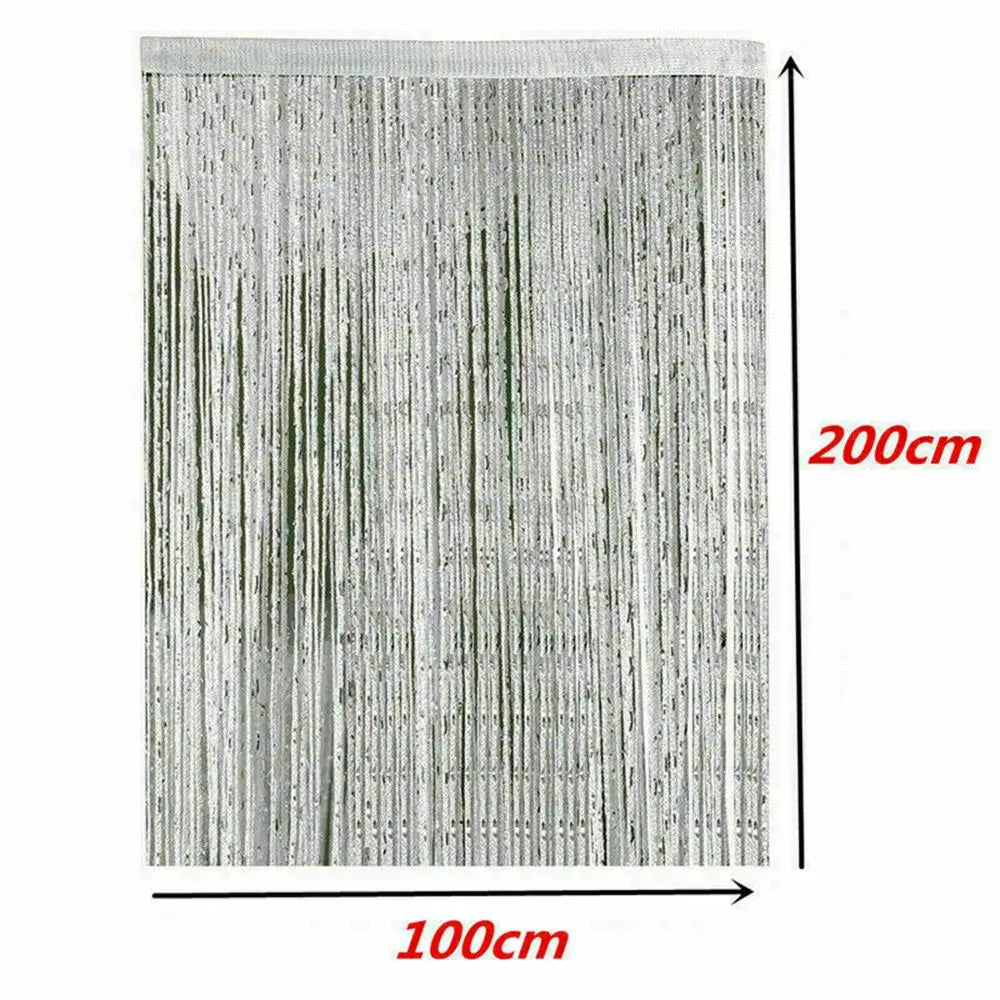 Beaded String Curtain Panels - Room Divider Fly Screen 2M x 1M - ZOOMNSTORE