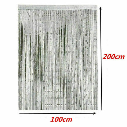Beaded String Curtain Panels - Room Divider Fly Screen 2M x 1M - ZOOMNSTORE