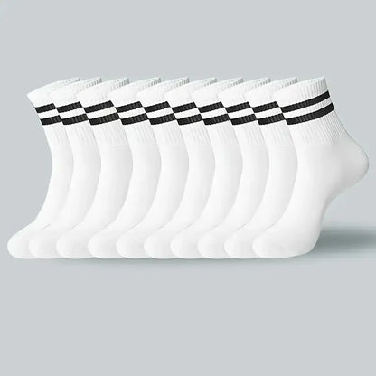 Striped Crew Socks – Breathable Odor Proof Men’s Casual Soft Polyester Spandex Socks - ZOOMNSTORE
