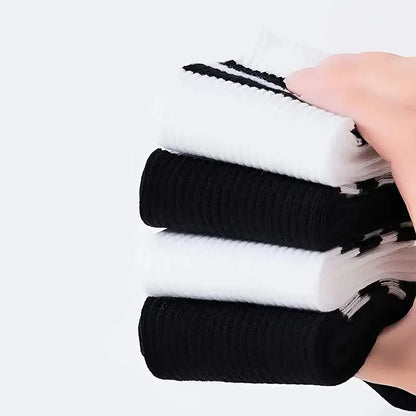 Striped Crew Socks – Breathable Odor Proof Men’s Casual Soft Polyester Spandex Socks - ZOOMNSTORE
