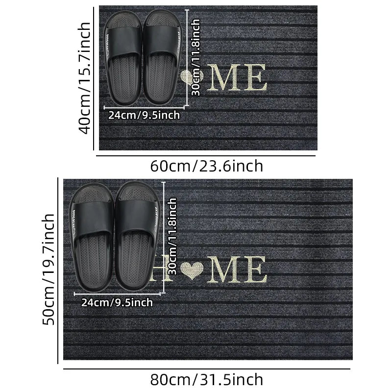 Striped Door Mat - Machine Washable Soft Absorbent Floor Carpet for Bathroom Entrance - ZOOMNSTORE