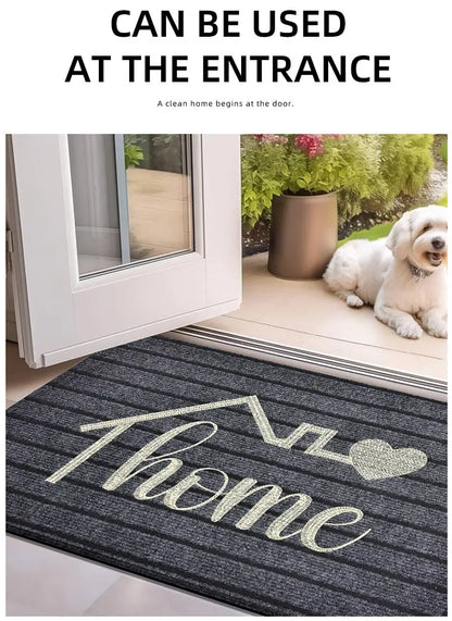 Striped Door Mat - Machine Washable Soft Absorbent Floor Carpet for Bathroom Entrance - ZOOMNSTORE