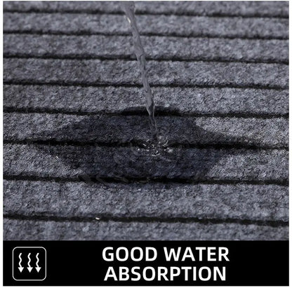 Striped Door Mat - Machine Washable Soft Absorbent Floor Carpet for Bathroom Entrance - ZOOMNSTORE