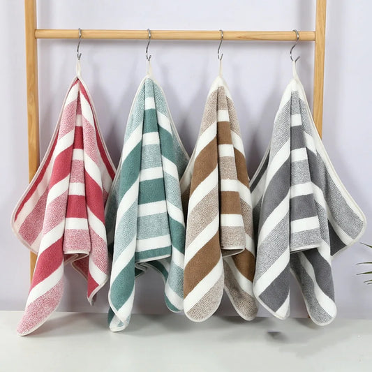 Striped Face Towel - Absorbent Quick-Drying Soft Bath Towel 35x75cm - ZOOMNSTORE