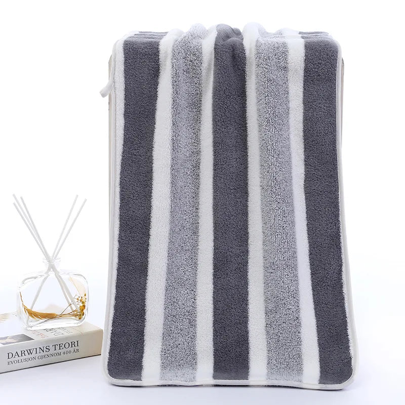 Striped Face Towel - Absorbent Quick-Drying Soft Bath Towel 35x75cm - ZOOMNSTORE