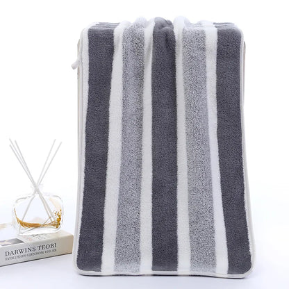 Striped Face Towel - Absorbent Quick-Drying Soft Bath Towel 35x75cm - ZOOMNSTORE