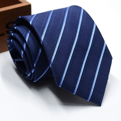 Classic Stripe Necktie - Business Formal Tie for Men 8cm Blue Black Pink Red - ZOOMNSTORE