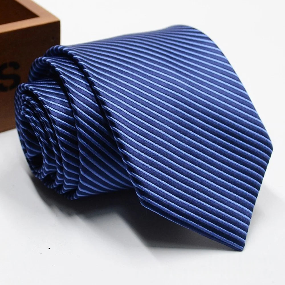 Classic Stripe Necktie - Business Formal Tie for Men 8cm Blue Black Pink Red - ZOOMNSTORE
