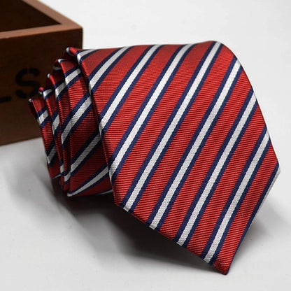 Classic Stripe Necktie - Business Formal Tie for Men 8cm Blue Black Pink Red - ZOOMNSTORE