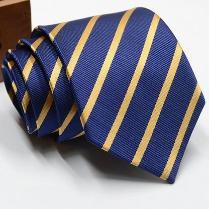 Classic Stripe Necktie - Business Formal Tie for Men 8cm Blue Black Pink Red - ZOOMNSTORE