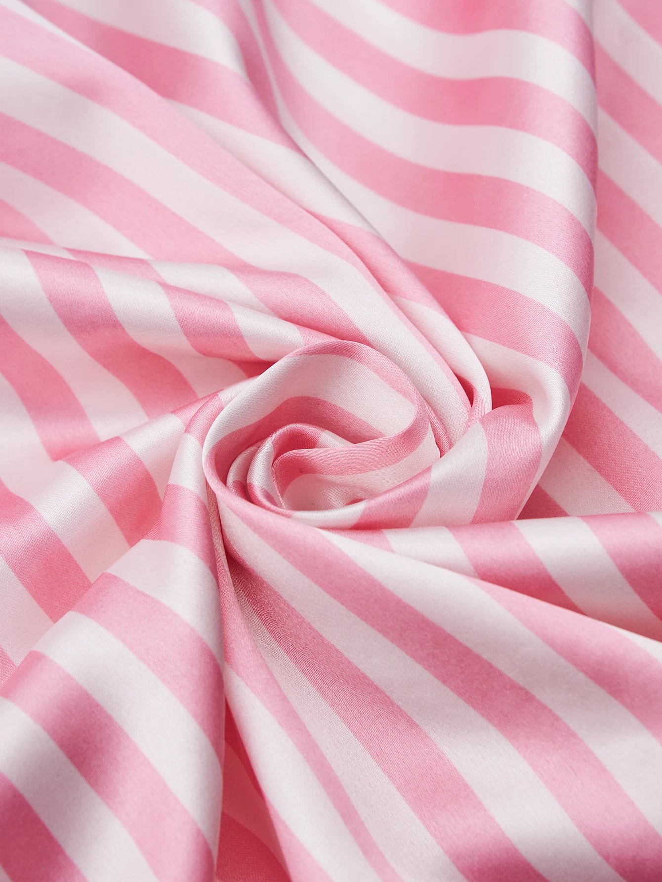 Classic Satin Pajama Set - Striped Short Sleeve with Pocket and Lapel Collar - ZOOMNSTORE