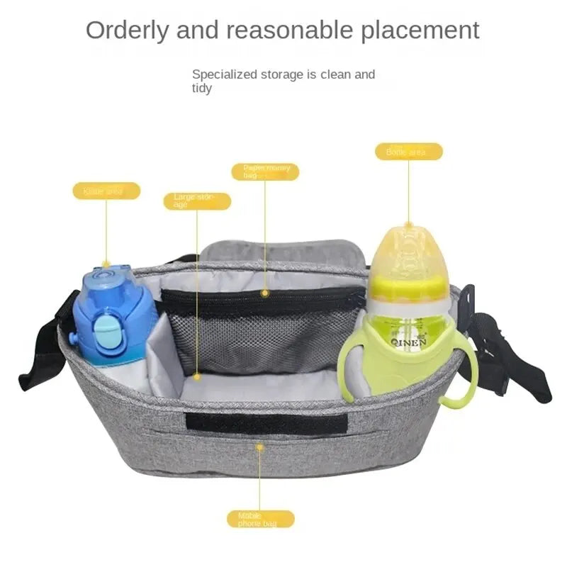 Stroller Bag Baby Diaper Mummy Bag Large Capacity Stroller Organizer Cup Holder Feeding Bottle Stroller Accessories Hanging Bag - ZOOMNSTORE