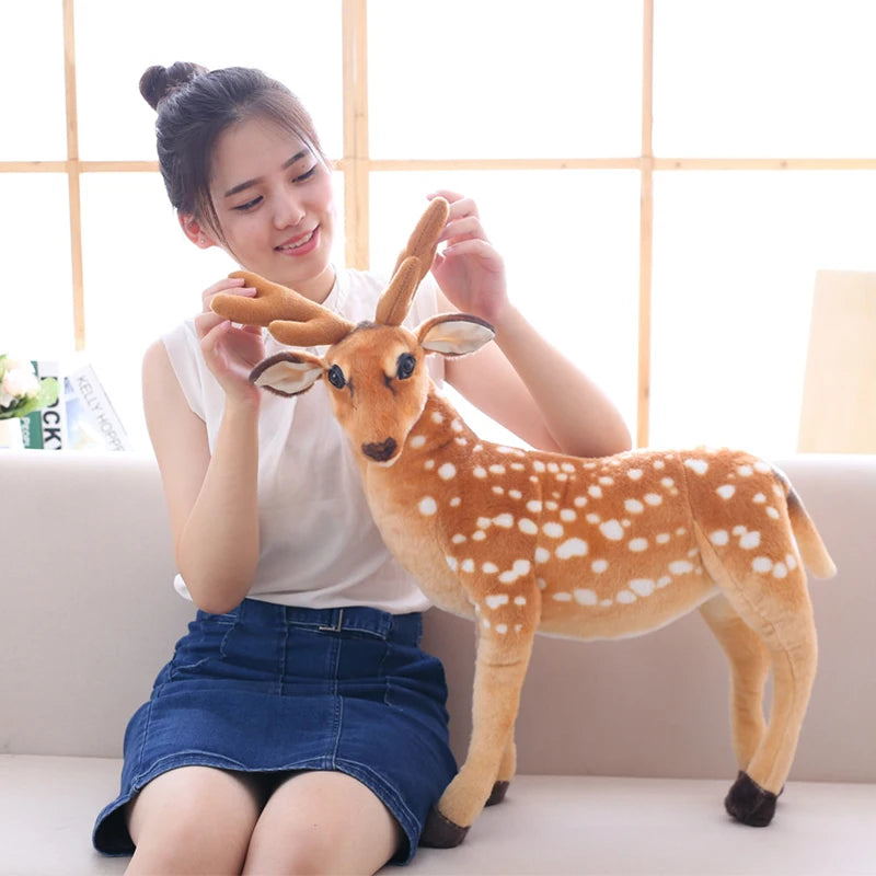 Plush Sika Deer Toy - Stuffed Animal Doll for Kids Teaching Prop Birthday Gift - ZOOMNSTORE