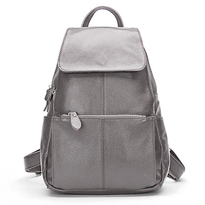 Stylish Black and White Leather Womens Backpack - Anti-Theft Large Capacity Travel Rucksack - ZOOMNSTORE