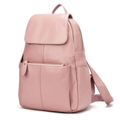 Stylish Black and White Leather Womens Backpack - Anti-Theft Large Capacity Travel Rucksack - ZOOMNSTORE