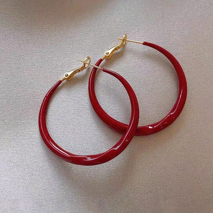 Stylish Full C Hoop Earrings - High-End Large Slimming Design for Square Faces - ZOOMNSTORE