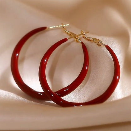 Stylish Full C Hoop Earrings - High-End Large Slimming Design for Square Faces - ZOOMNSTORE