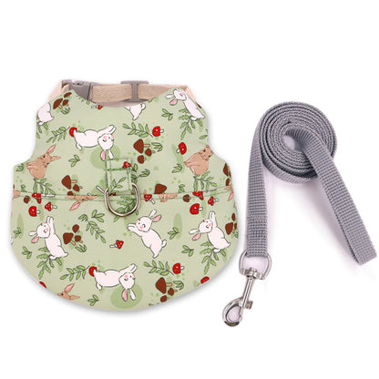 Stylish Outdoor Rabbit Harness - Breathable Printed Pet Vest - ZOOMNSTORE