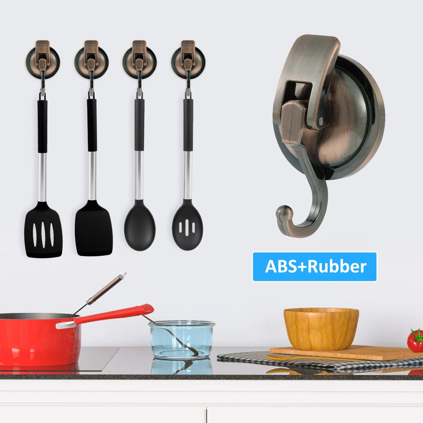 Heavy Duty Suction Cup Hooks - Super Suction Shower  Kitchen Hooks 2 Pcs - ZOOMNSTORE