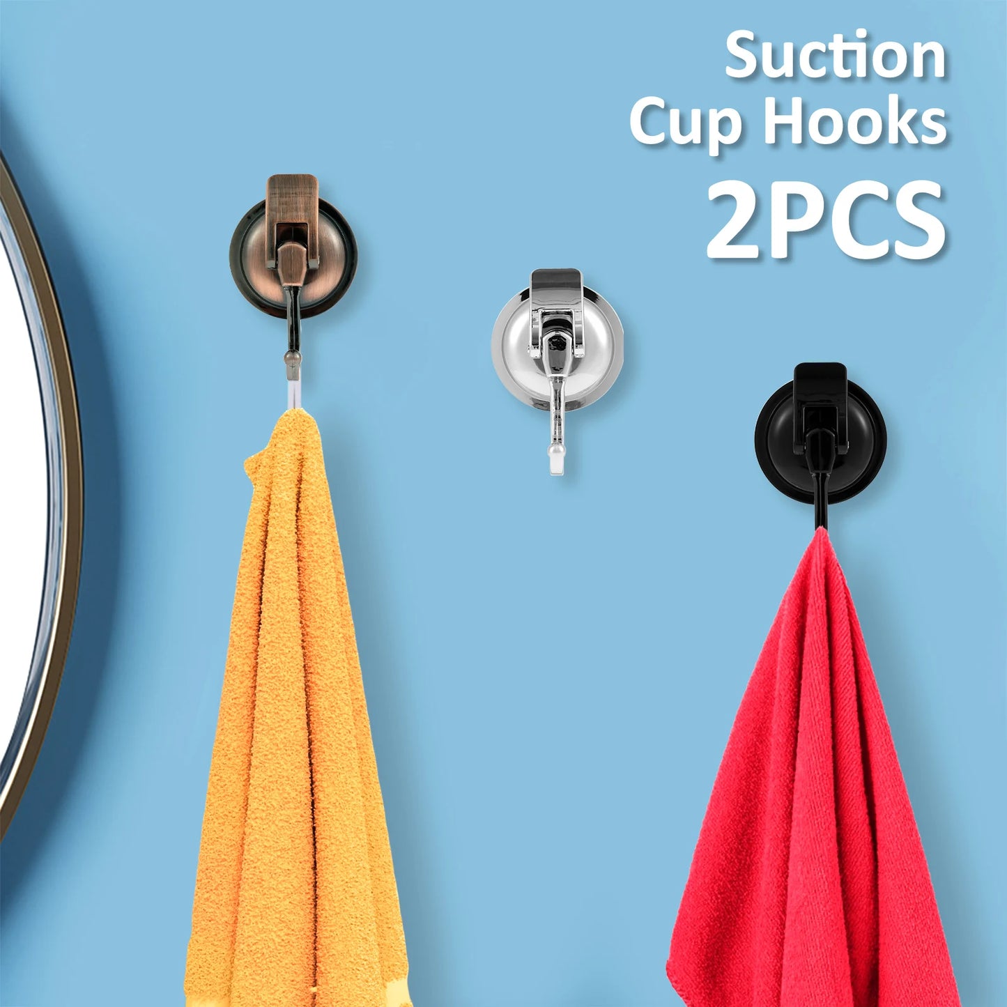 Heavy Duty Suction Cup Hooks - Super Suction Shower  Kitchen Hooks 2 Pcs - ZOOMNSTORE