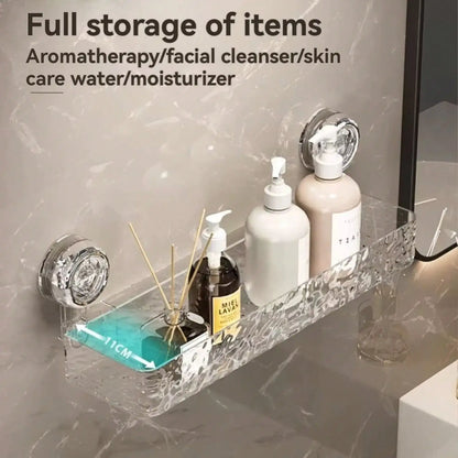 Suction Cup Shower Caddy | Clear Plastic Organizer With Water Drainage & Easy Install Rack - ZOOMNSTORE