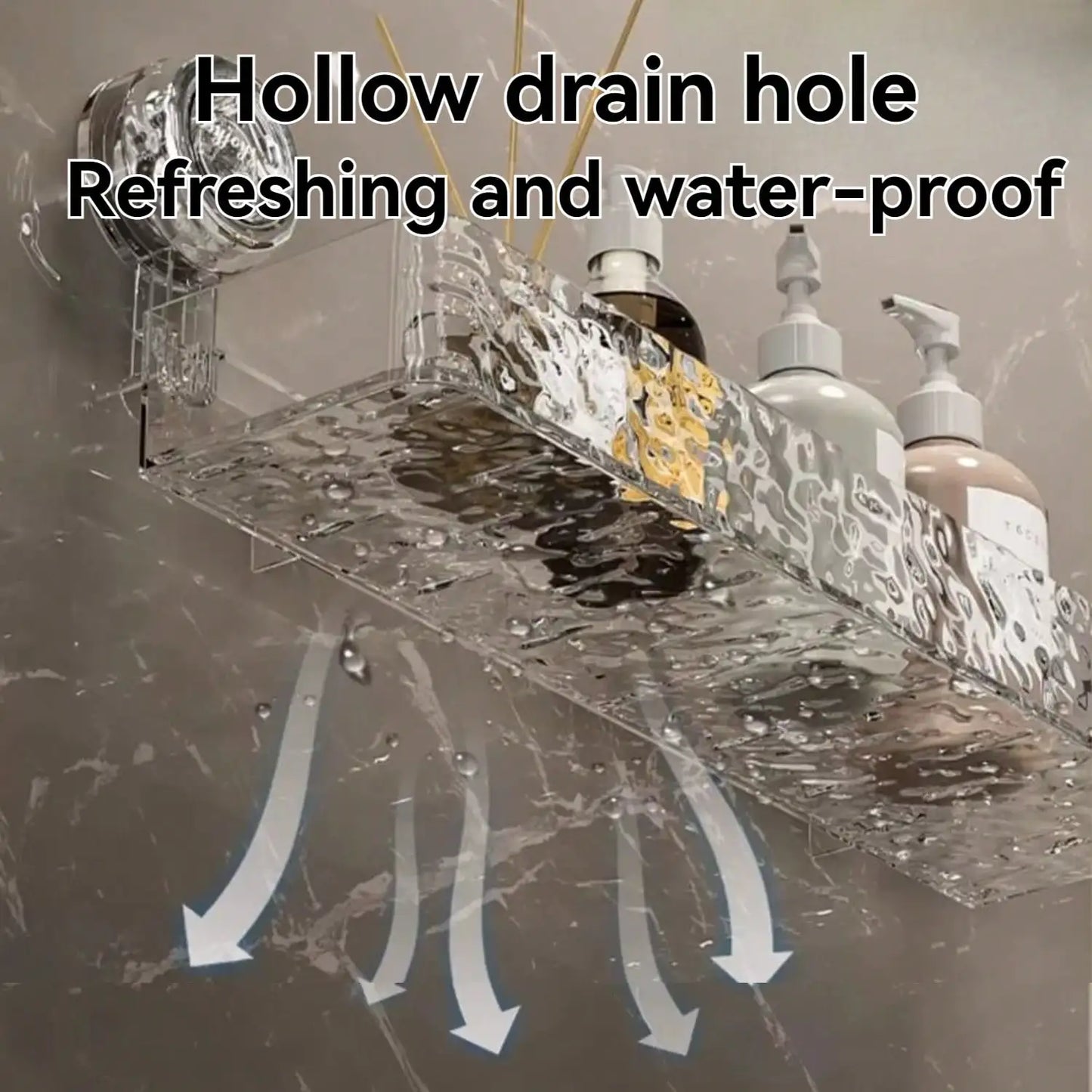 Suction Cup Shower Caddy | Clear Plastic Organizer With Water Drainage & Easy Install Rack - ZOOMNSTORE