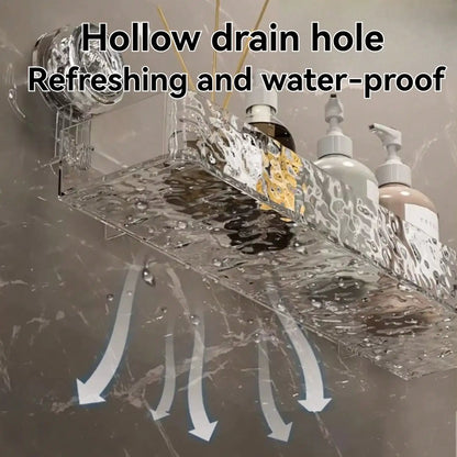 Suction Cup Shower Caddy | Clear Plastic Organizer With Water Drainage & Easy Install Rack - ZOOMNSTORE