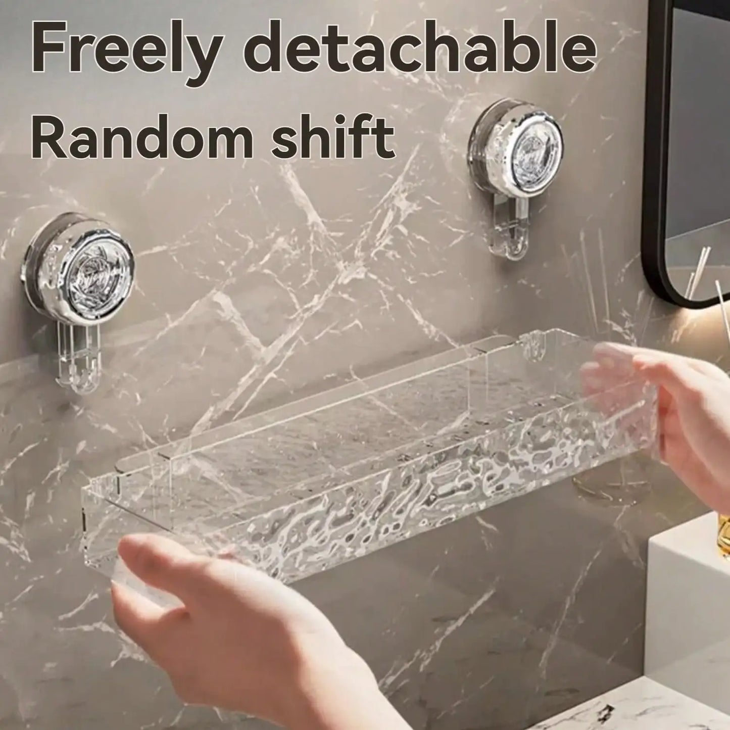 Suction Cup Shower Caddy | Clear Plastic Organizer With Water Drainage & Easy Install Rack - ZOOMNSTORE