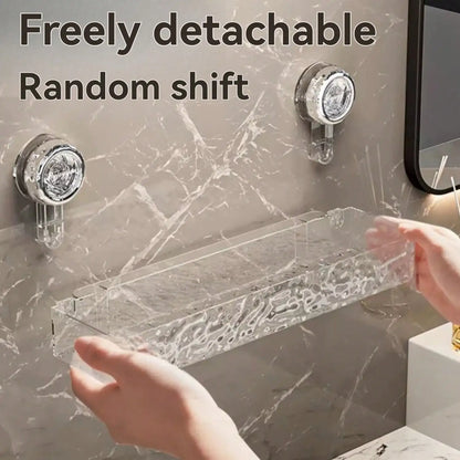 Suction Cup Shower Caddy | Clear Plastic Organizer With Water Drainage & Easy Install Rack - ZOOMNSTORE