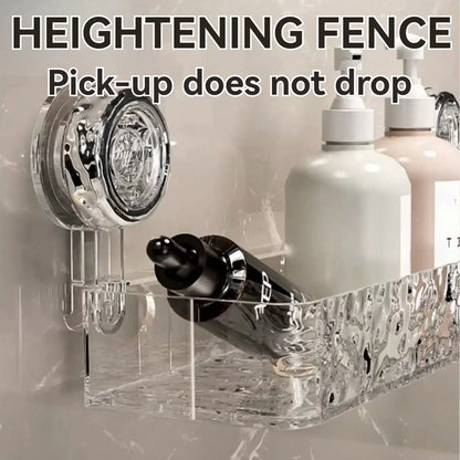 Suction Cup Shower Caddy | Clear Plastic Organizer With Water Drainage & Easy Install Rack - ZOOMNSTORE