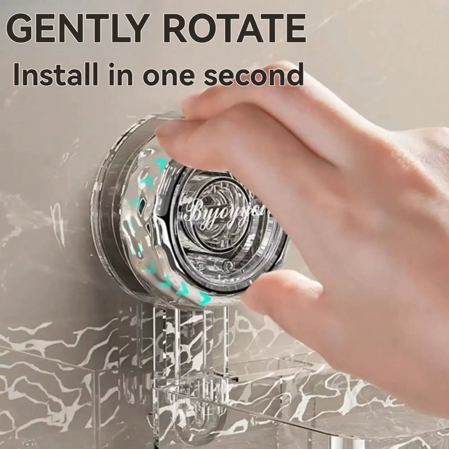 Suction Cup Shower Caddy | Clear Plastic Organizer With Water Drainage & Easy Install Rack - ZOOMNSTORE