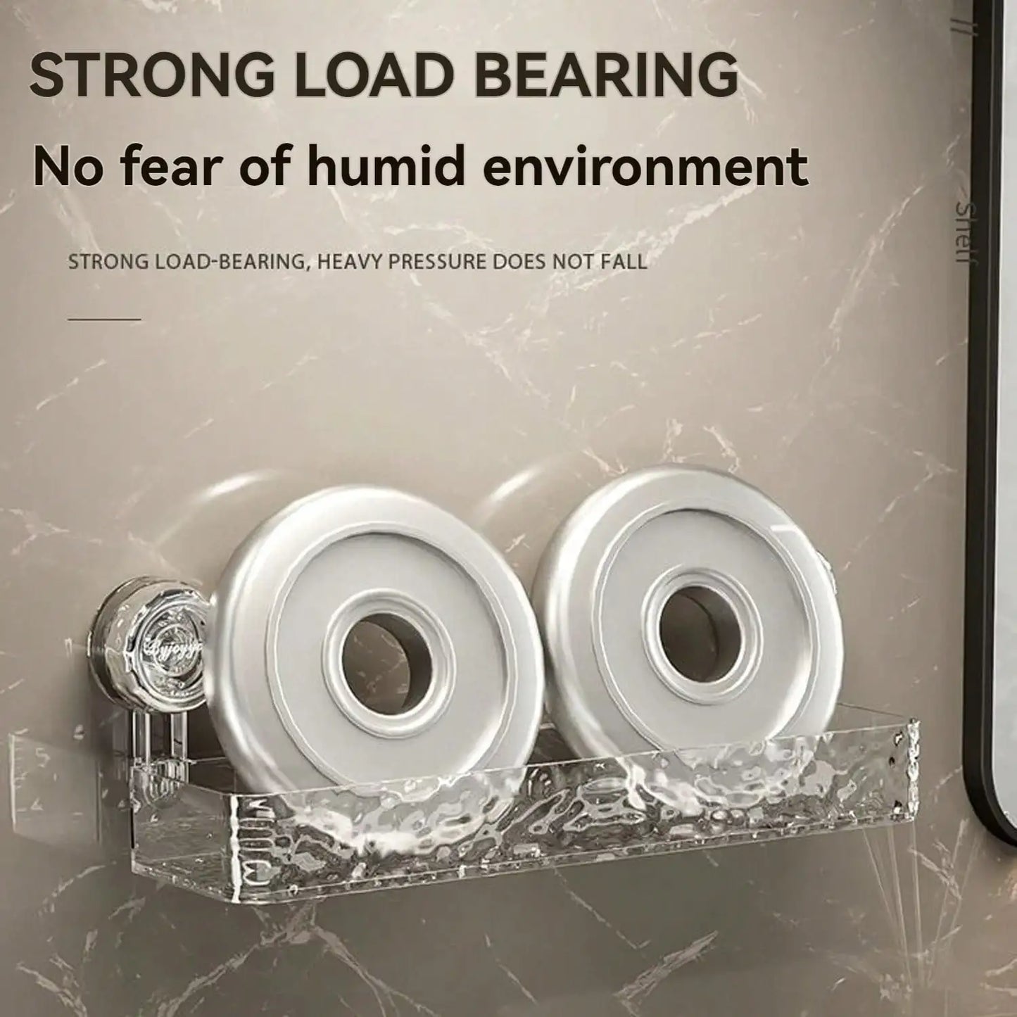 Suction Cup Shower Caddy | Clear Plastic Organizer With Water Drainage & Easy Install Rack - ZOOMNSTORE