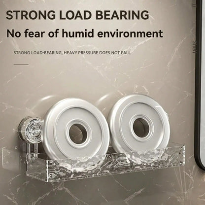 Suction Cup Shower Caddy | Clear Plastic Organizer With Water Drainage & Easy Install Rack - ZOOMNSTORE