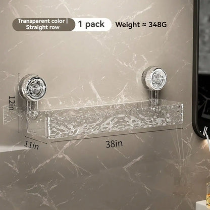 Suction Cup Shower Caddy | Clear Plastic Organizer With Water Drainage & Easy Install Rack - ZOOMNSTORE