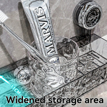 Suction Cup Shower Caddy | Clear Plastic Organizer With Water Drainage & Easy Install Rack - ZOOMNSTORE