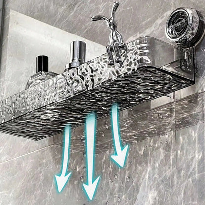 Suction Cup Shower Caddy | Clear Plastic Organizer With Water Drainage & Easy Install Rack - ZOOMNSTORE