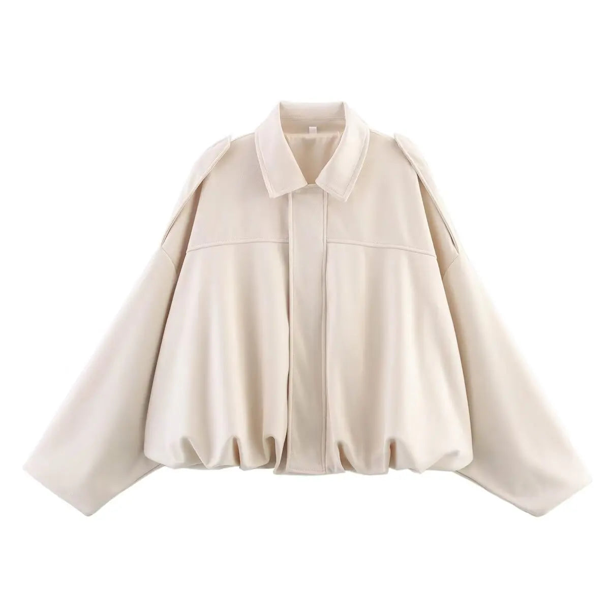 Suede Bomber Jacket - Womens Loose Fashion Spring Outerwear - ZOOMNSTORE