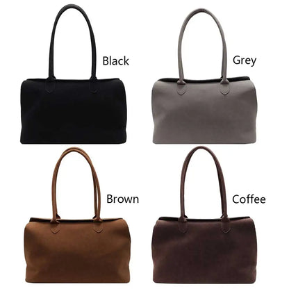 Suede Shoulder Bag - Trendy Tote for Work  Travel Unisex Design with Inner Pocket - ZOOMNSTORE