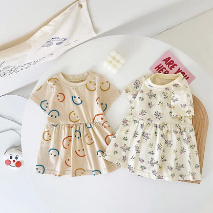 Summer Baby Dress - Cute Short Sleeve Cotton Dress for Girls - ZOOMNSTORE
