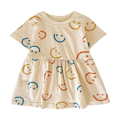 Summer Baby Dress - Cute Short Sleeve Cotton Dress for Girls - ZOOMNSTORE