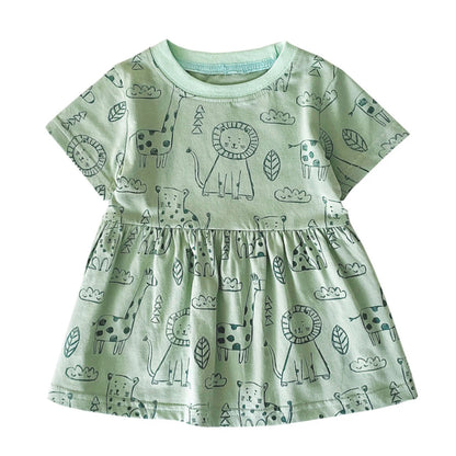 Summer Baby Dress - Cute Short Sleeve Cotton Dress for Girls - ZOOMNSTORE